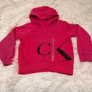CALVIN KLEIN JEANS GIRLS ROSE PINK  HOODED SWEATER SIZE 7